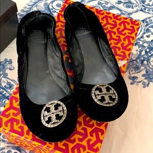 Tory burch velvet flats sz 7